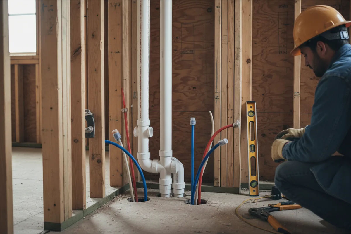 Drain and supply rough-in during Drain Cleaning in South El Monte